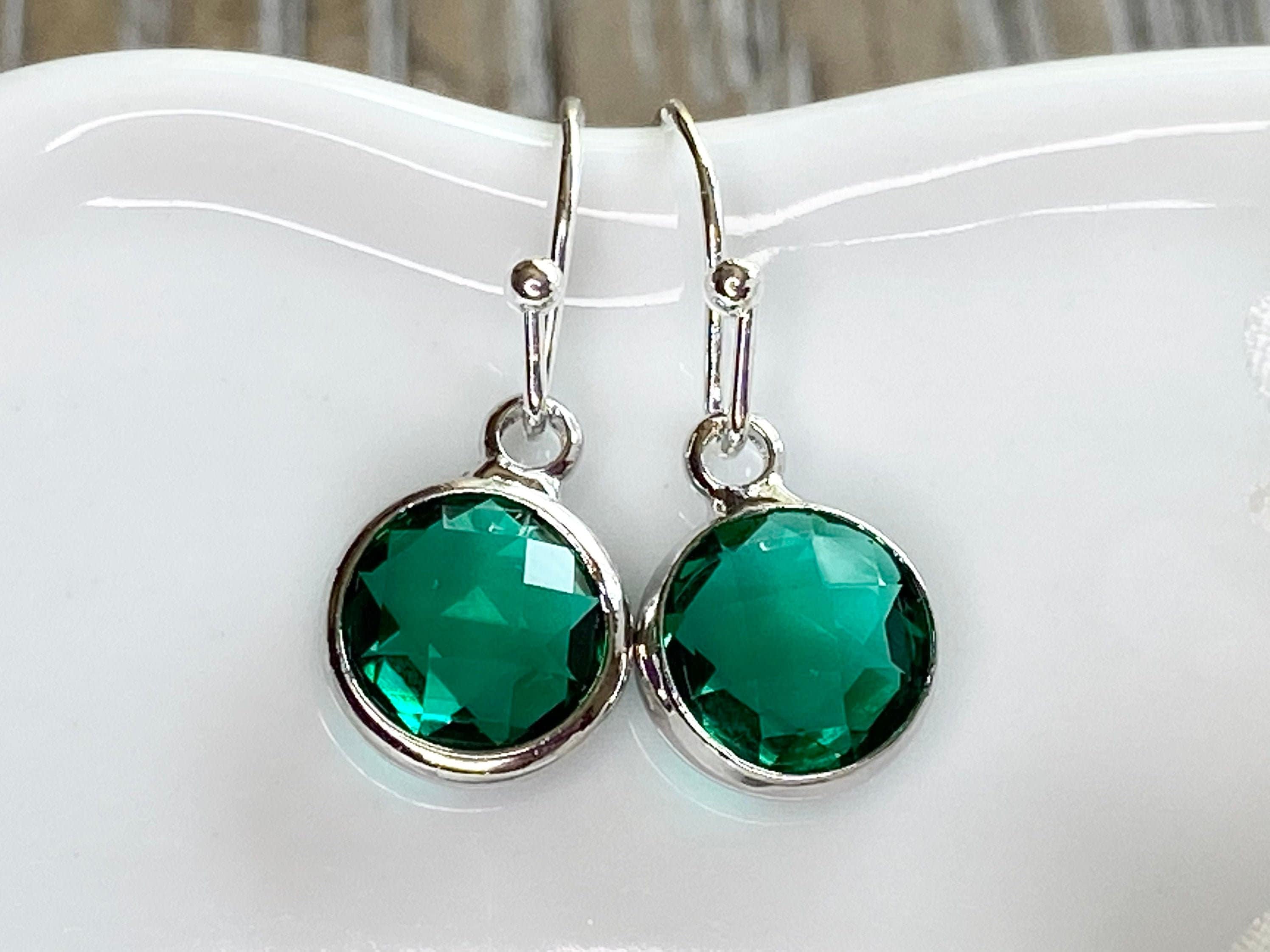 May birthday earrings May birthstone earrings emerald | Etsy