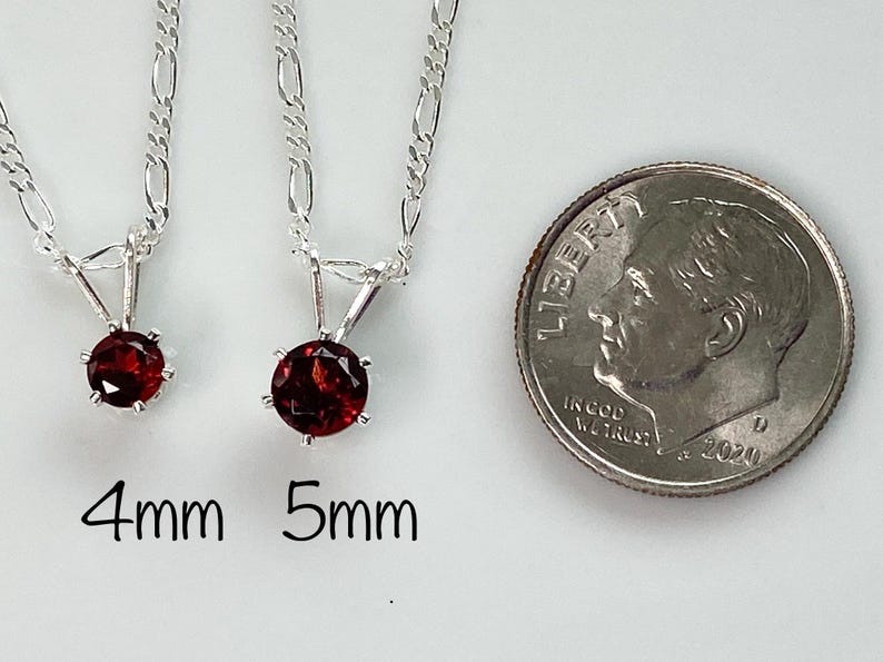 Granaat sieraden set sterlingzilveren hanger ketting oorbel bijpassende januari geboortesteen cadeau-idee perfect cadeau rode edelsteen sierlijk afbeelding 10