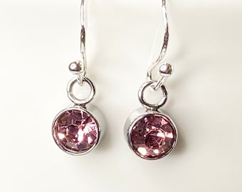 October birthstone earrings, October birthday earrings, October birthday gift, pink tourmaline earrings, October jewelry, dangle earrings