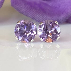 February birthstone earrings, February birthday earrings, February birthday gift, amethyst earrings, stud earrings, genuine amethyst, gift