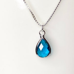 December birthstone necklace,  December birthday necklace, December birthday gift, blue topaz necklace, December jewelry