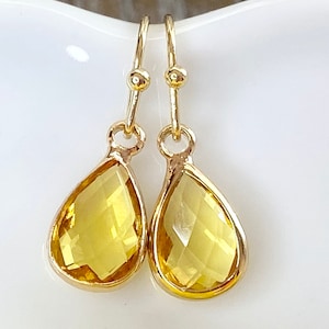 November birthstone earrings, November birthday earrings, November birthday gift, Citrine dangle earrings, gold citrine earrings,gold dangle