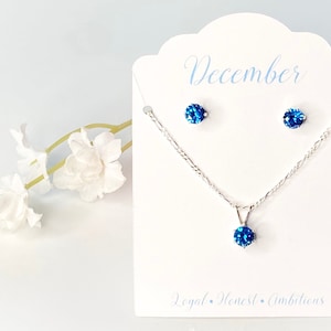 Swiss Blue Topaz jewelry set, birthstone jewelry set, December birthstone set, December birthday gift, December set, December jewelry set
