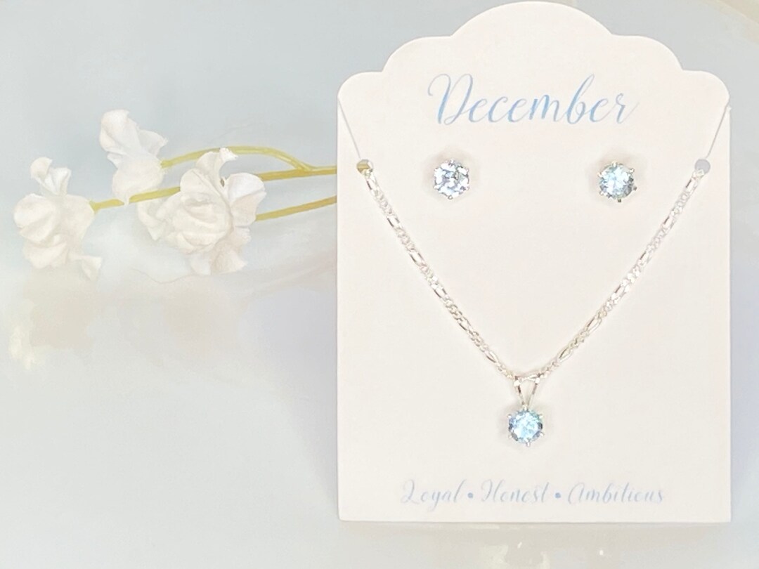 Sky Blue Topaz Sterling Silver Jewelry Set: December Birthstone Gift - Etsy