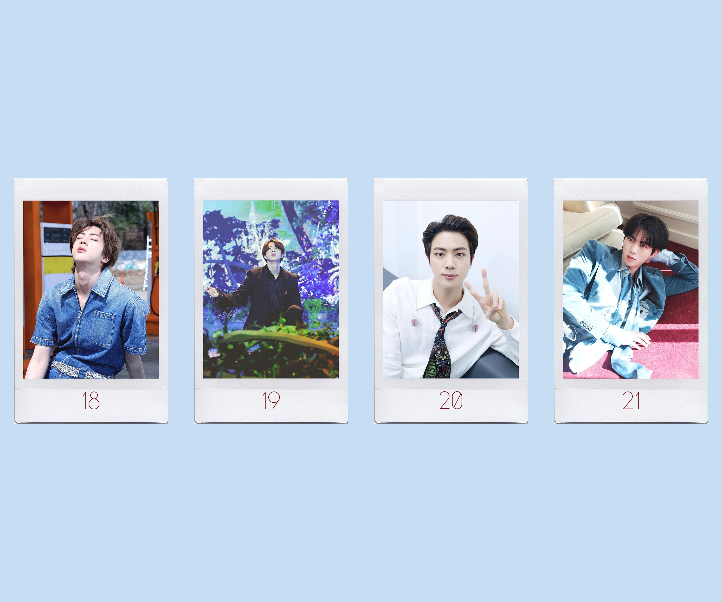 BTS ジン ポラロイド チェキ BTS ジン (キム・ソクジン) の実物富士フイルム Instax ポラロイド写真