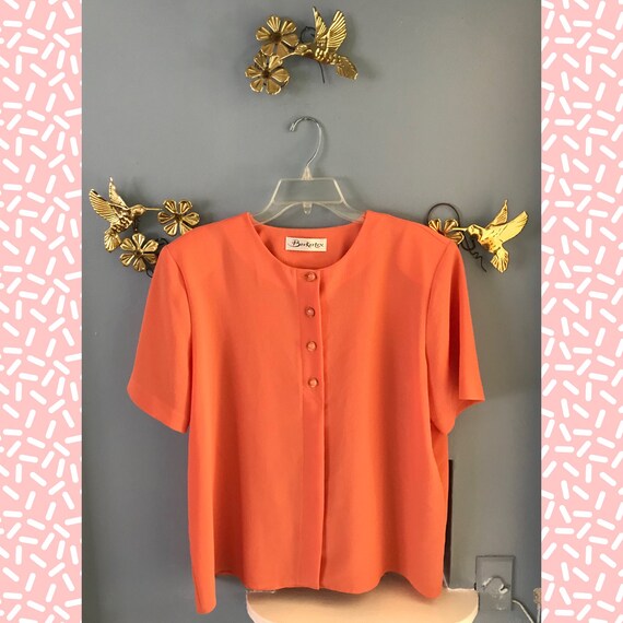 Vintage 1980s Peach Textured Elegant Blouse