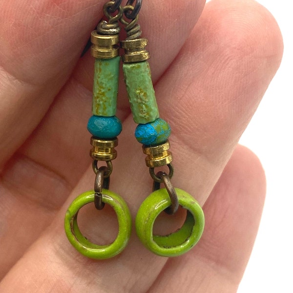 Wonky industrial drop earrings