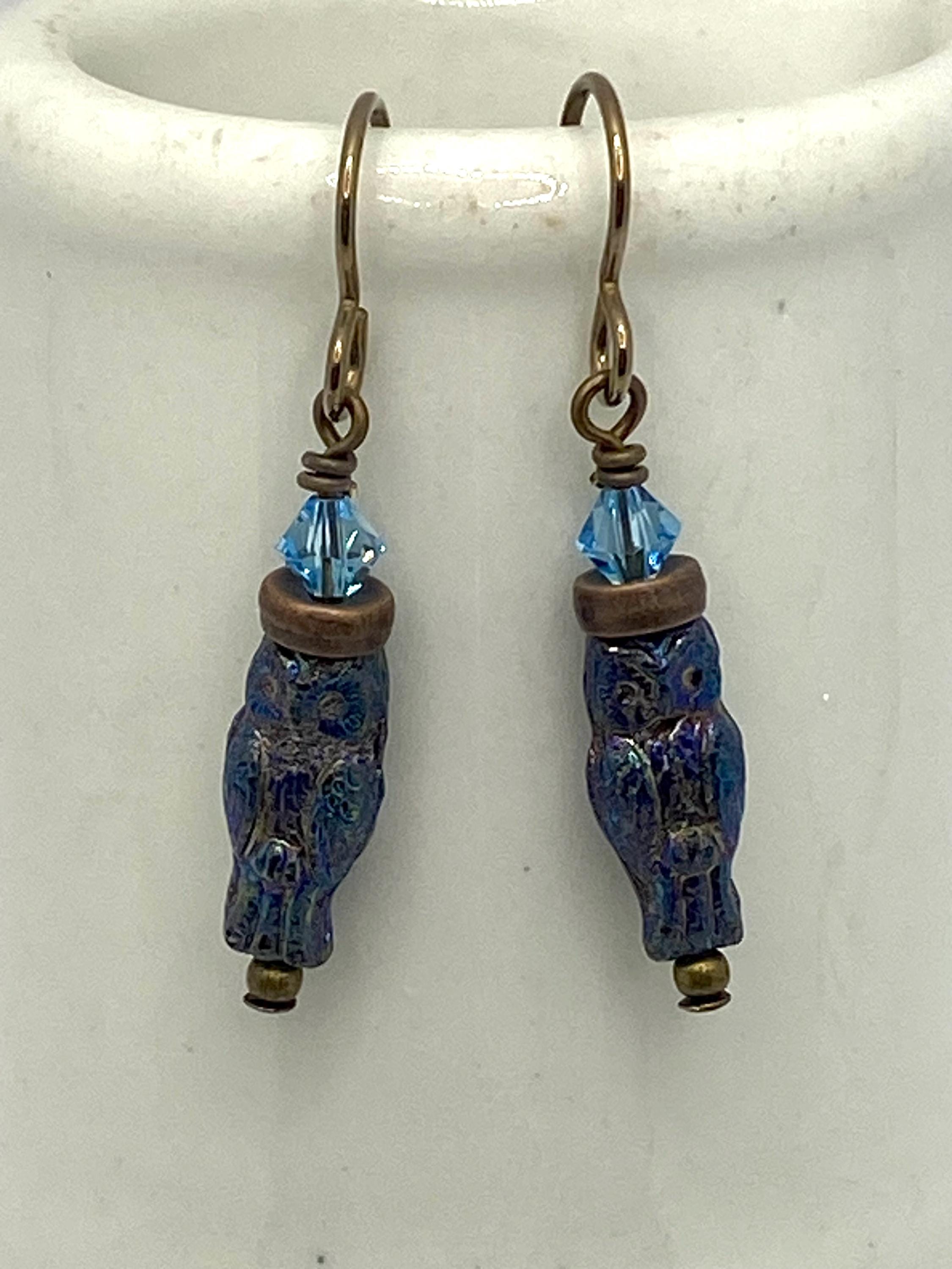 Queen of the Owls drop earrings