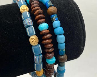 Indonesian Cocoa bracelet trio