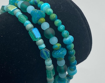 Bright Aqua bracelet trio