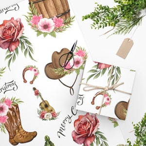 Cowgirl Christmas Wrapping Paper Rustic Wrapping Paper Christmas Cowgirl Gift for Her Unique Gift Wrapping Paper