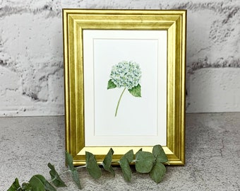 Gold Framed & Matted Mini Hydrangea Print