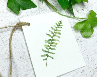 Set of 10 Watercolor Fern Gift Tags