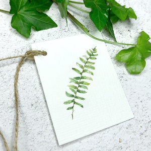 Set of 10 Watercolor Fern Gift Tags