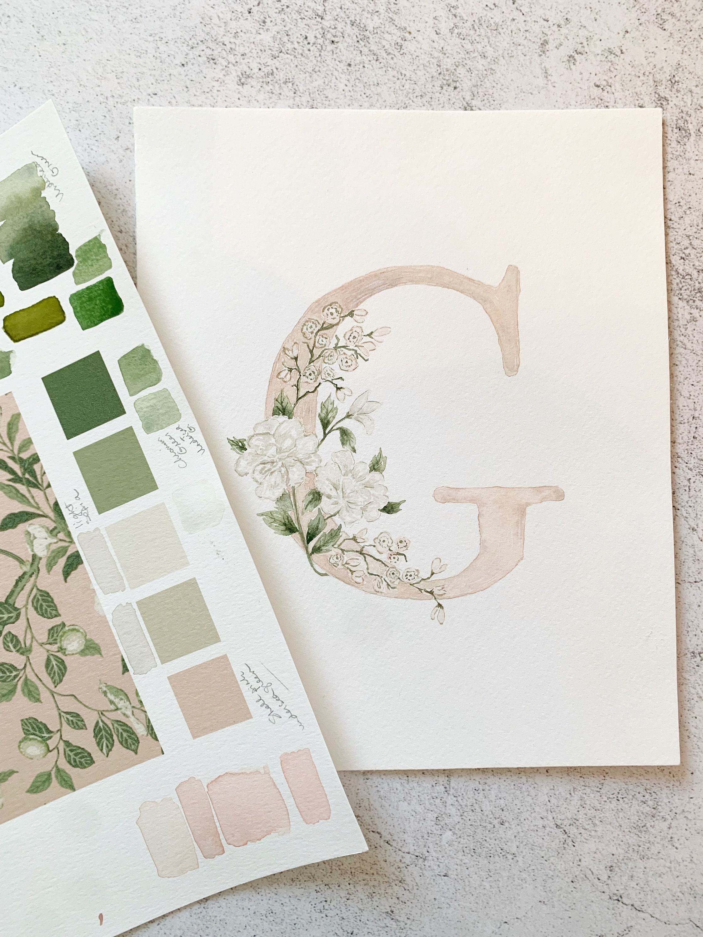 Floral Monogram G, Floral Letter G, Nursery Decor Monogram, Baby ...