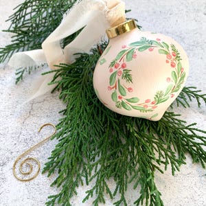 Trish McFerran Greens and Berries Encaustic Art Ornament main image 0
