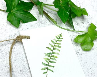Watercolor Fern Gift Tags - Botanical Gift Tags - Nature Inspired tags - Fern tags with twine - Watercolor floral tags - Bridal Shower Tags