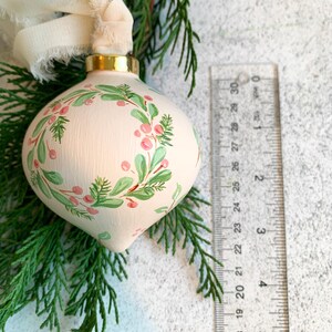 Trish McFerran Greens and Berries Encaustic Art Ornament main image 1