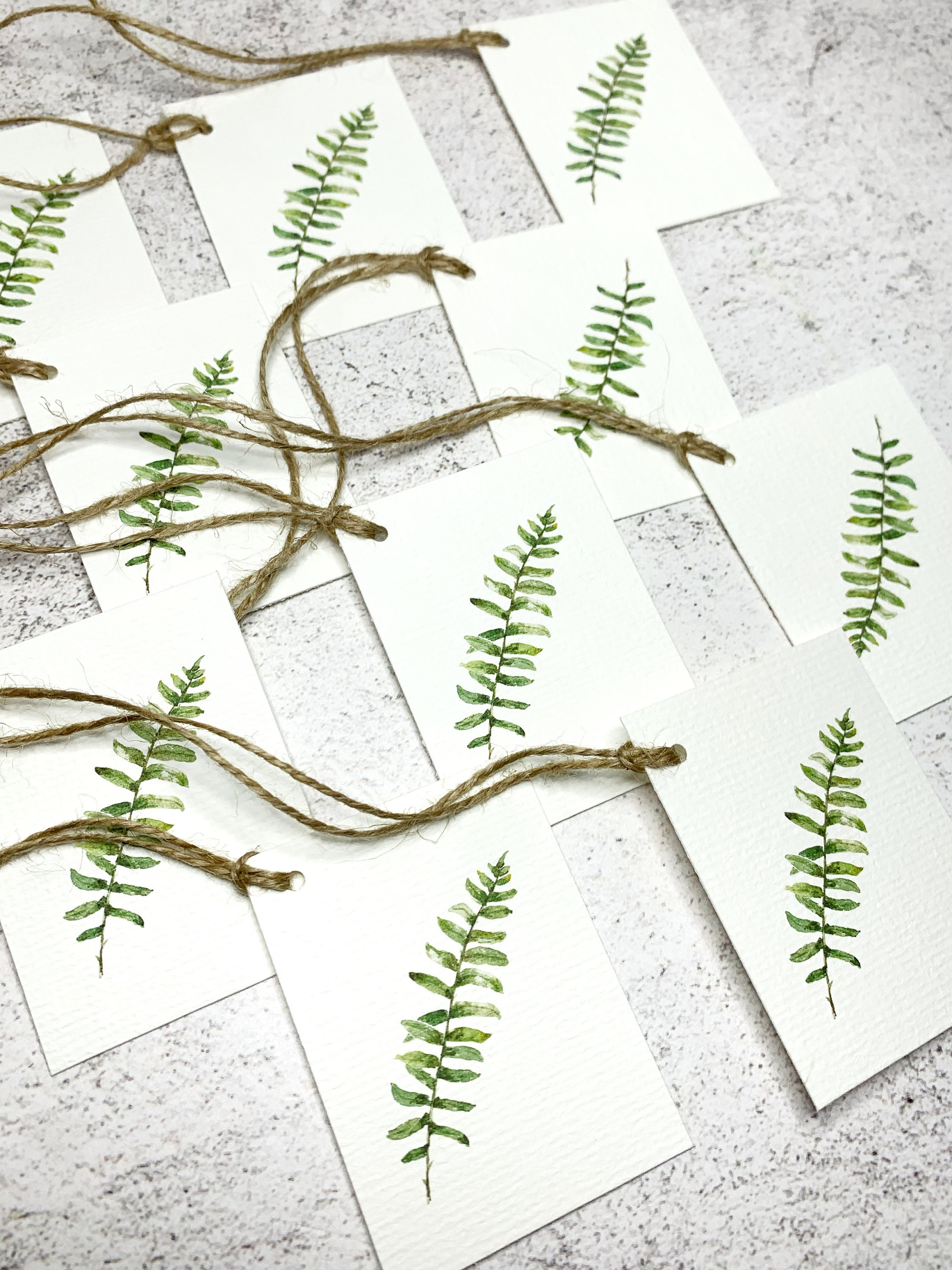 Watercolor Fern Gift Tags - Botanical Gift Tags - Nature Inspired Tags ...