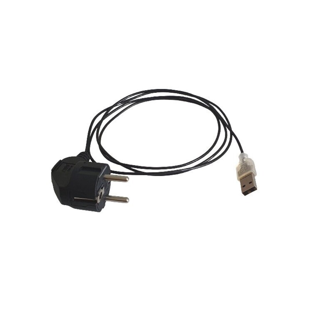 Black USB Grounding Cable Schuko Plug 1.5m Etsy