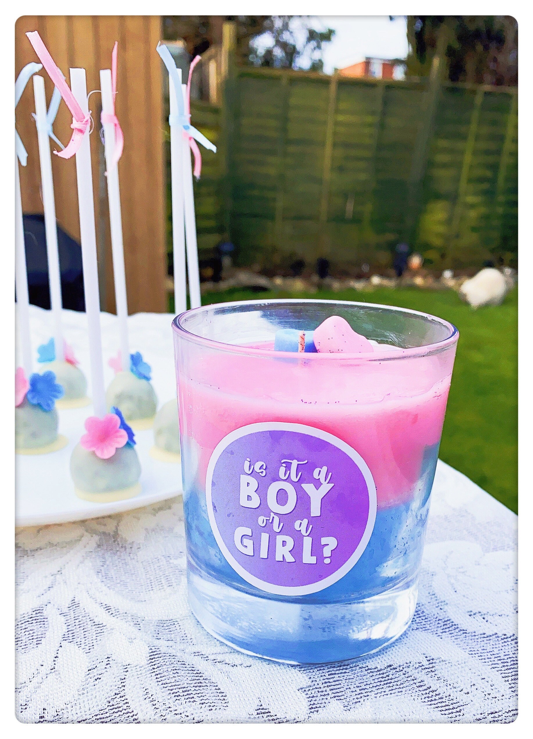 Boy or a Girl Soy candle decor for gender reveal parties Etsy
