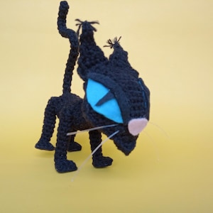Coraline Cat Crochet Doll with adjustable legs and tail image 7