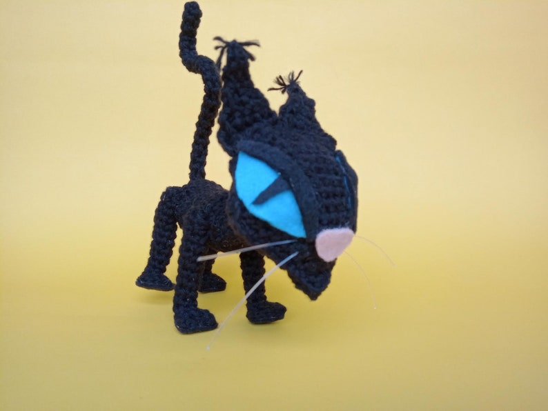 Coraline Cat Crochet Doll with adjustable legs and tail image 7