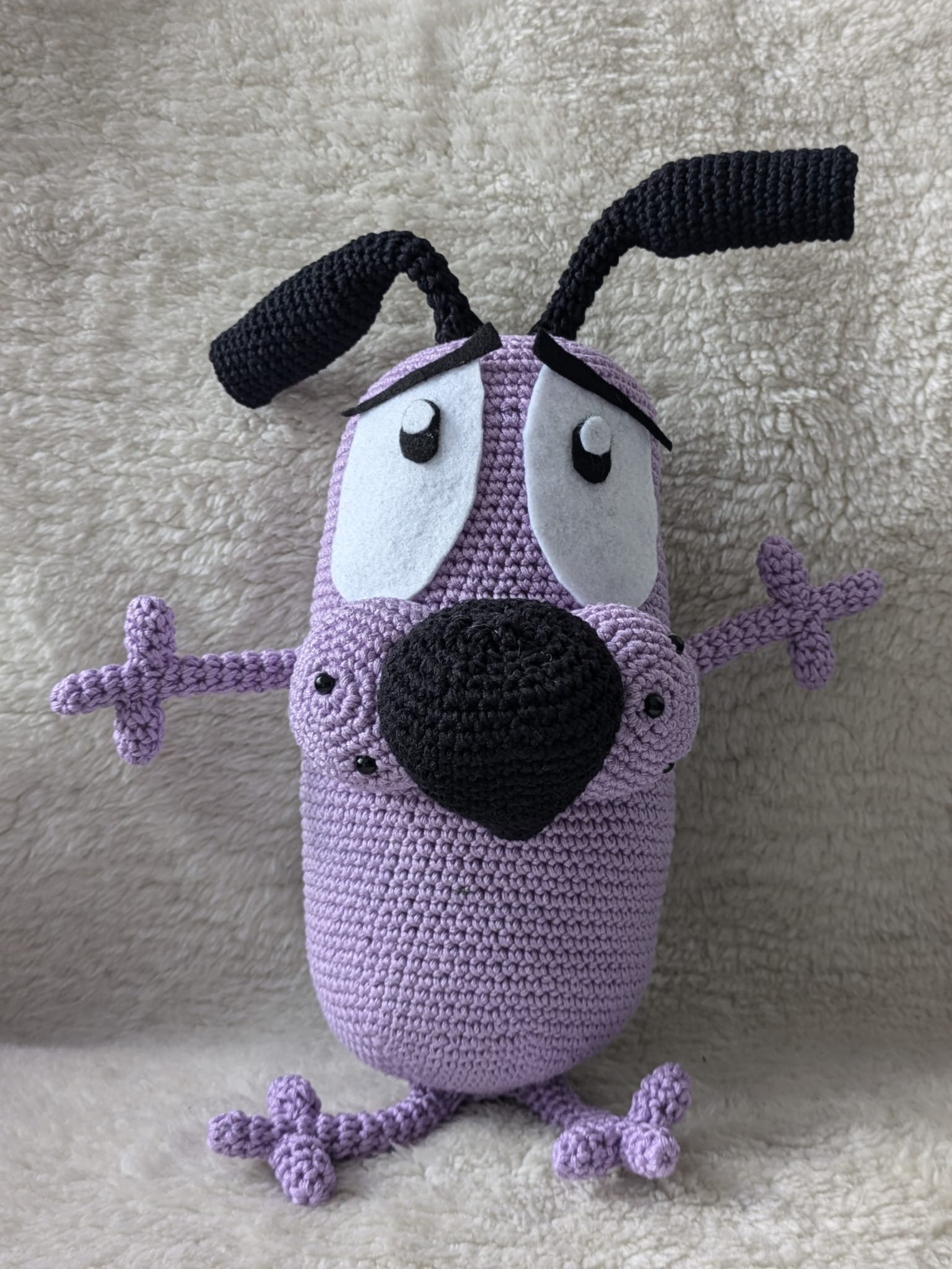 Peluche Di Courage The Cowardly Dog (Il Cane Coraggioso) - Alto 25cm - Spedizione Gratuita