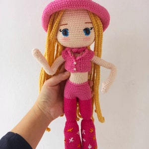 Barbie Western Pink Outfit Crochet Doll