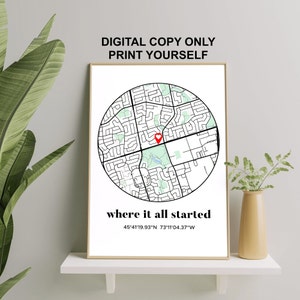 Where We Met Map, First Date, Personalised Gift, Anniversary gift, Gift for Boyfriend, Gift for Girlfriend, Valentine's Day gift, DIGITAL