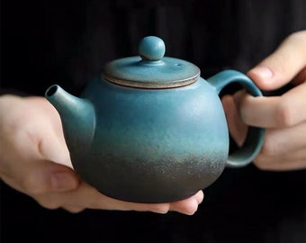 Blue gradient stoneware ceramic teapot | Japanese style tea pot