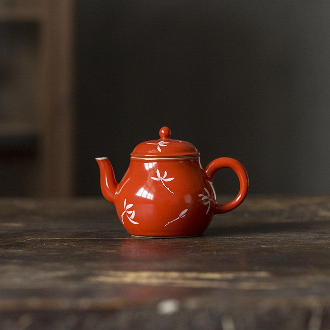 120ML Chinese style retro red porcelain Hand painted teapot Etsy