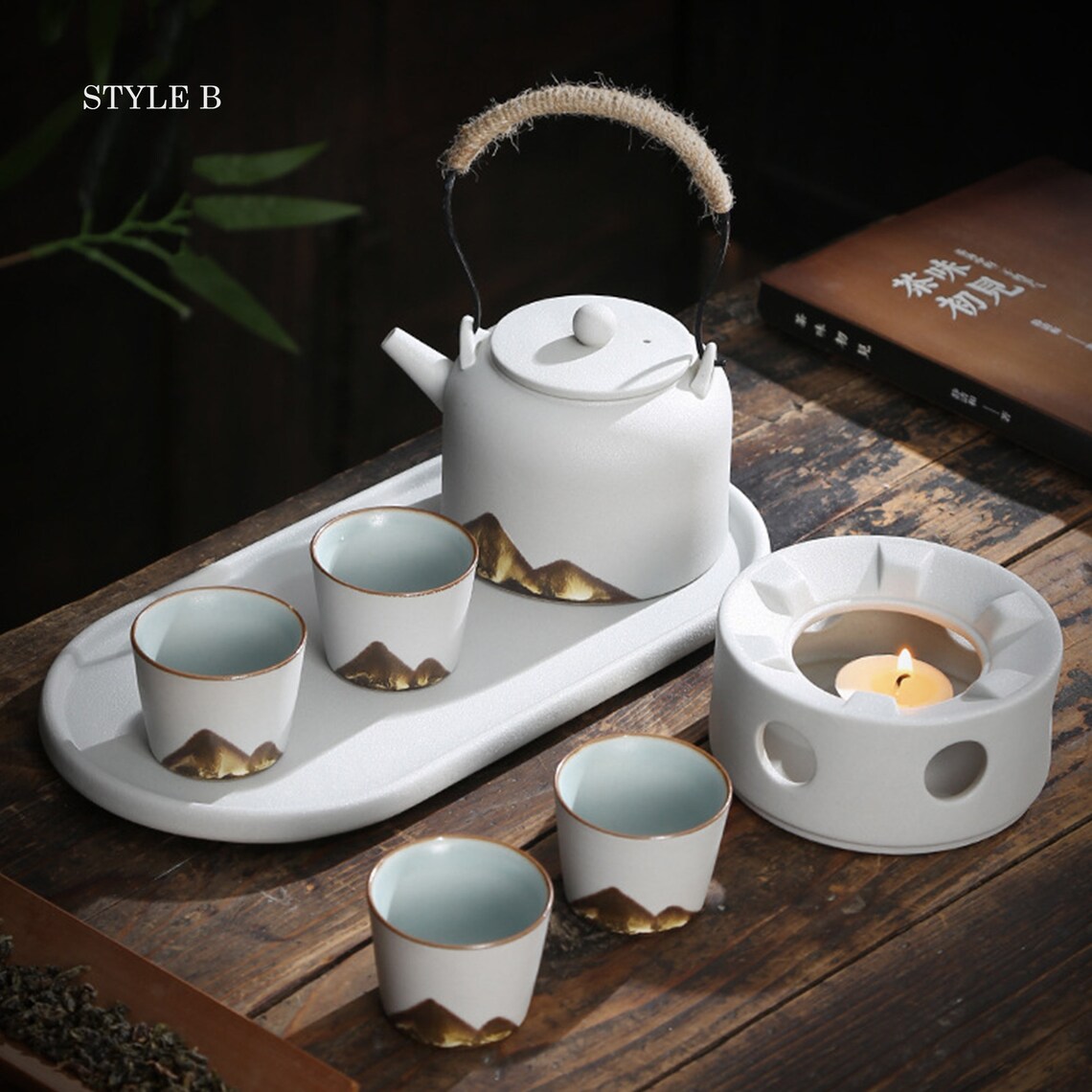 Ceramic Teapot set with Tea pot tea cup tea tray tea Etsy