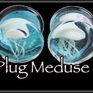 PAIR of Plug Ear Retractor in Acrylic Meduse - Jelly fish - meduse