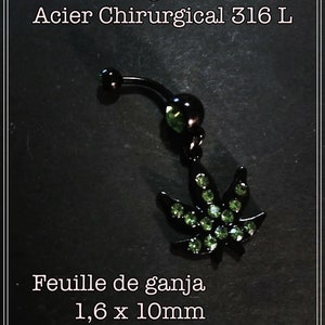 Single Ganja Leaf Piercing