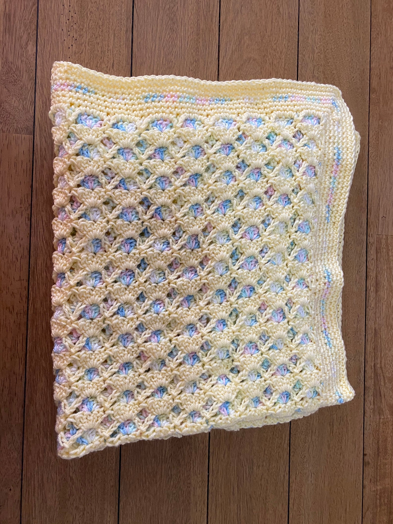Doublesided Crochet Baby Blanket Yellow Etsy UK