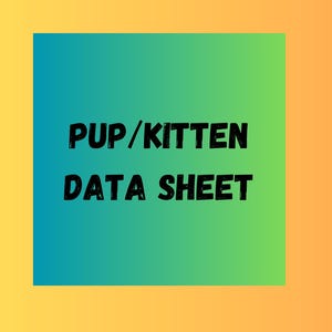 Ficha de Dados de Filhotes | Criador | Animais | Organização | Ferramentas para Criadores | Download Digital Editável
