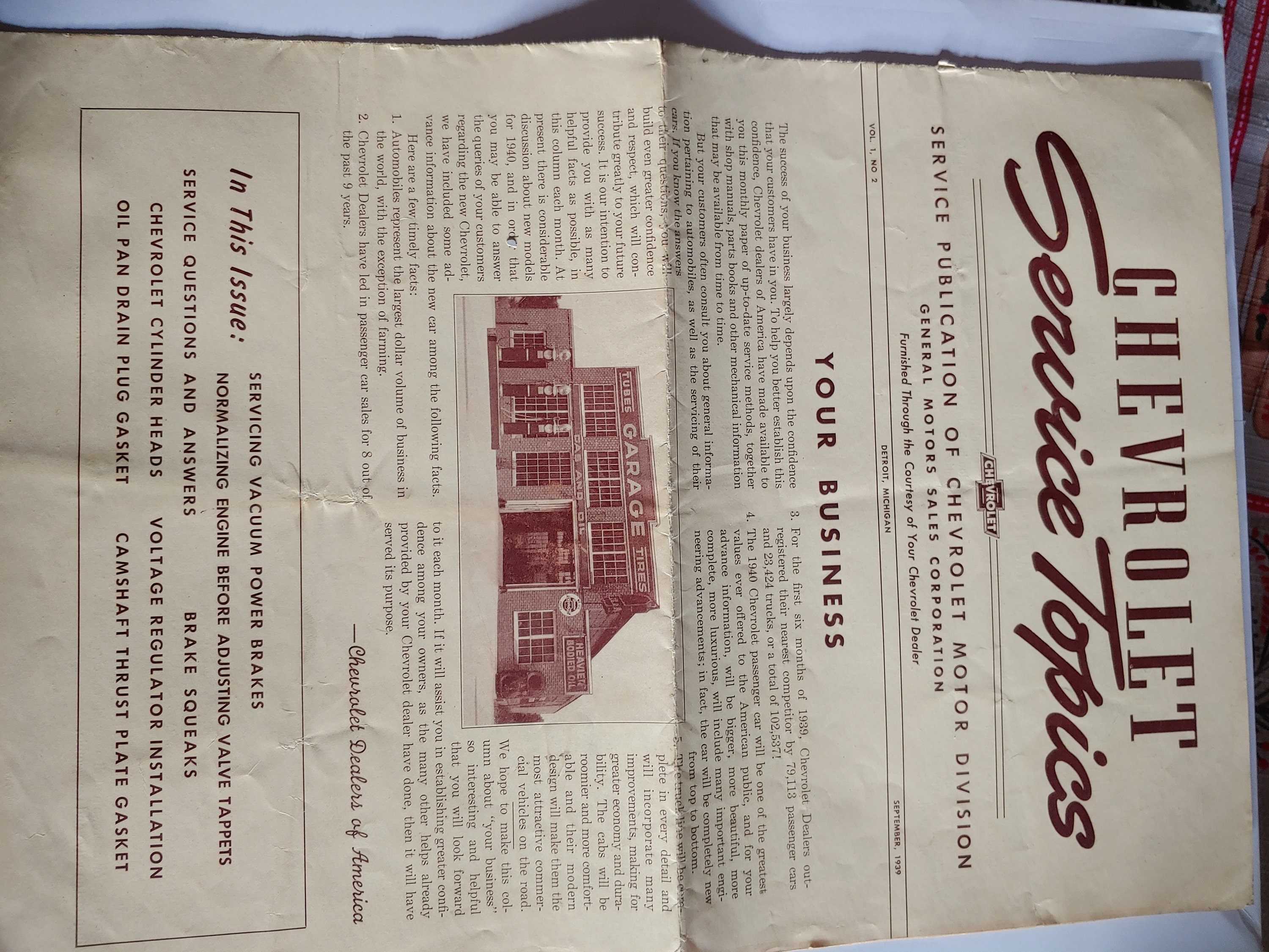 CHEVROLET SERVICE TOPICS Vol. 1 No. 2 Septiembre1939 | Etsy