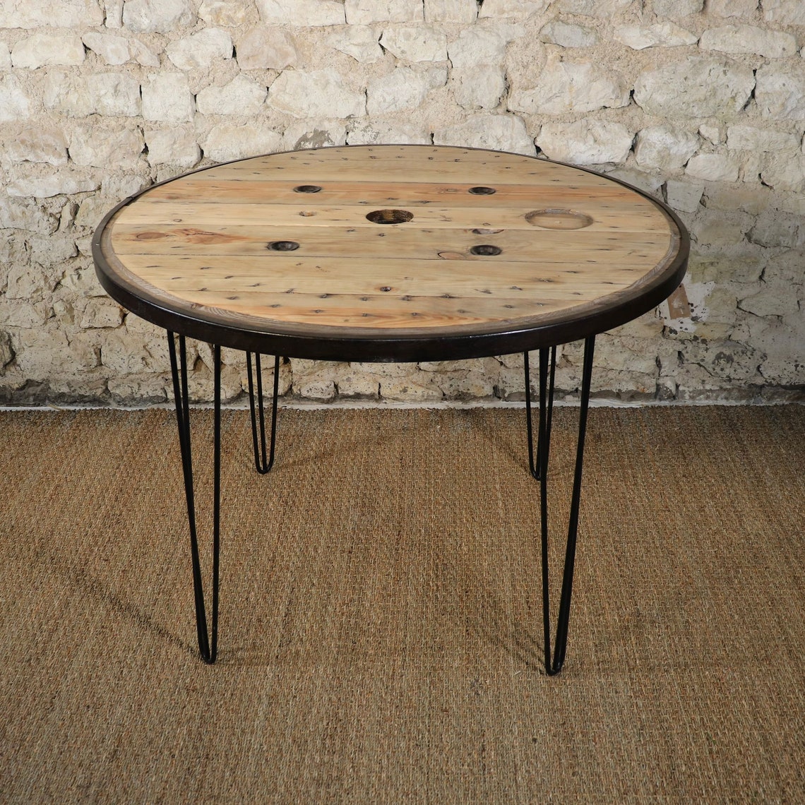 Industrial Round Dining Table for 4 People Etsy