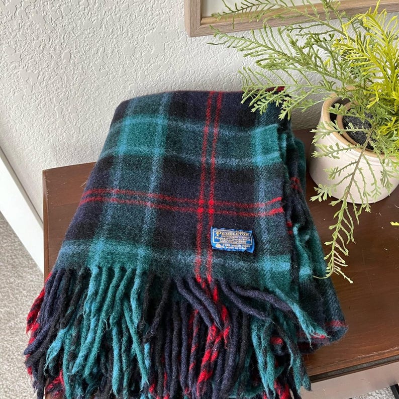 Coperta scozzese vintage Pendleton in 100% lana. immagine 2