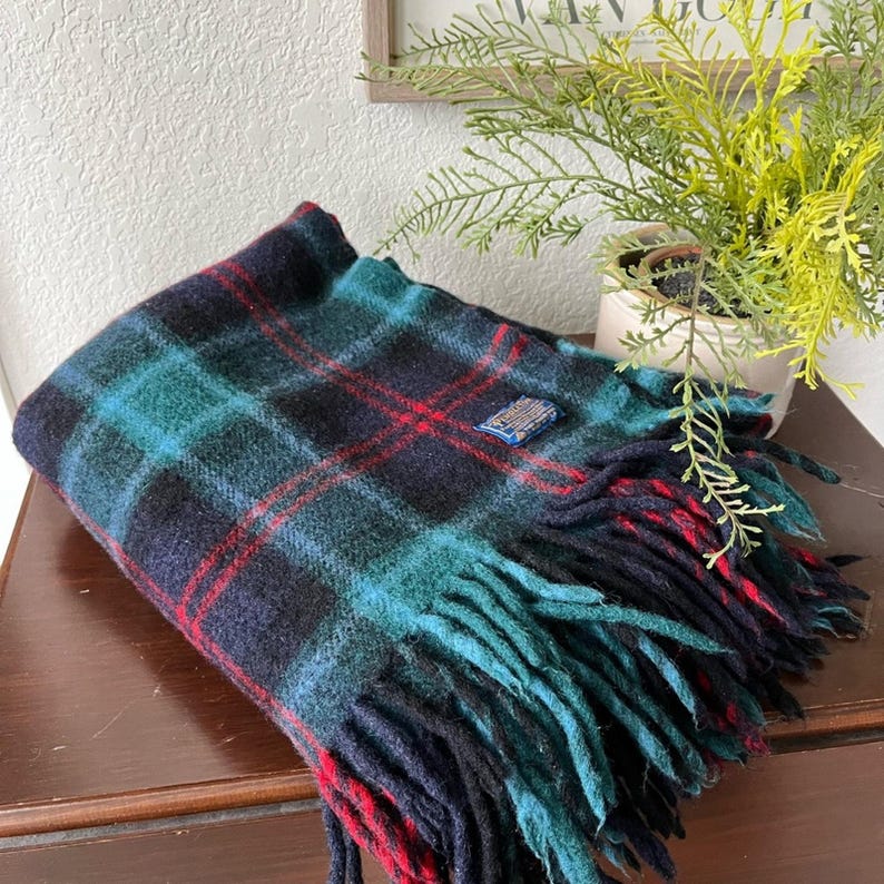 Coperta scozzese vintage Pendleton in 100% lana. immagine 3
