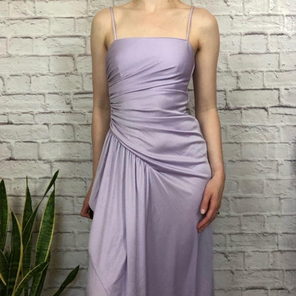 Vintage New Leaf by Samir periwinkle high low-klänning