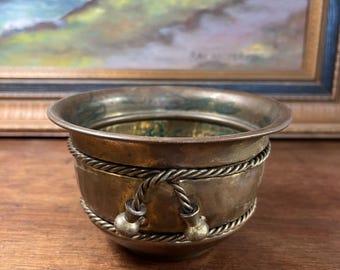 Vintage Blumentopf aus Messing