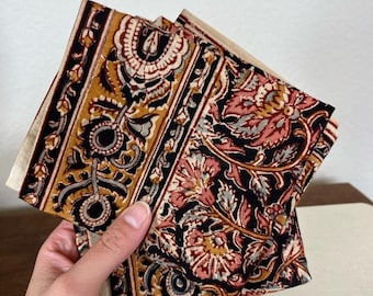 Tovaglioli vintage stampati a mano con blocchi di legno