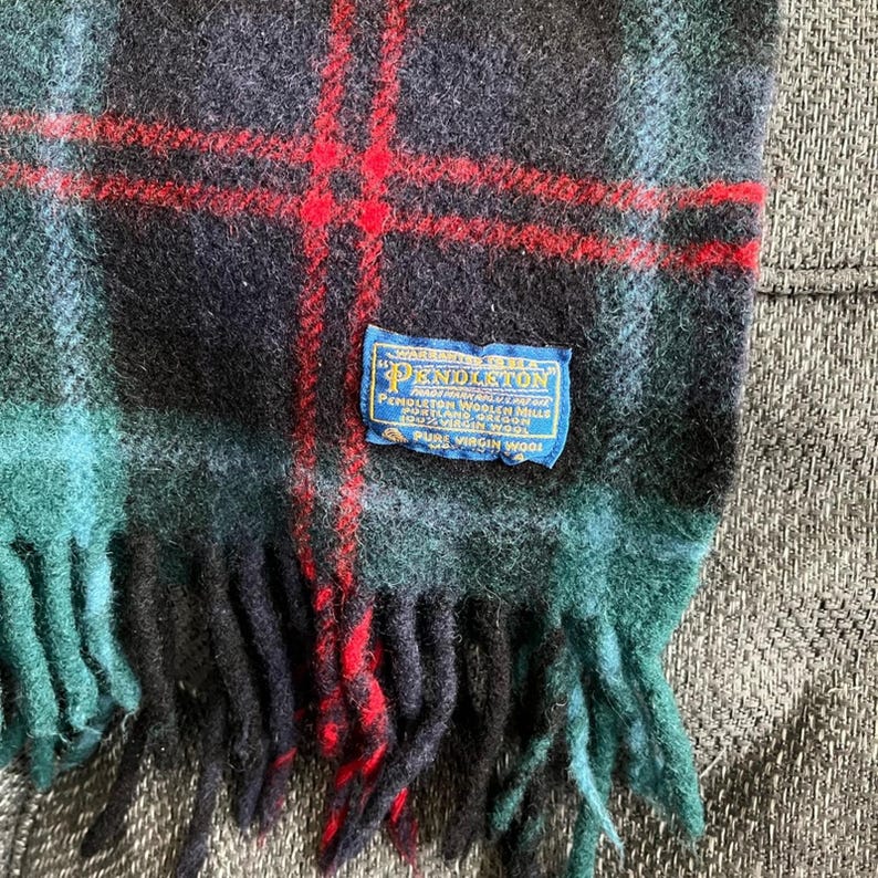Coperta scozzese vintage Pendleton in 100% lana. immagine 10
