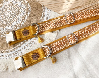 Summer Boho Collar Adjustable Mustard Yellow - Dog - Dog Collar - Padded - Dog Accessories - Collar - Dog