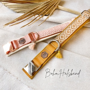 Boho collar with woven ribbon - Dog - Dog collar - Padded - Dog accessories - Collar - Collar - Dog