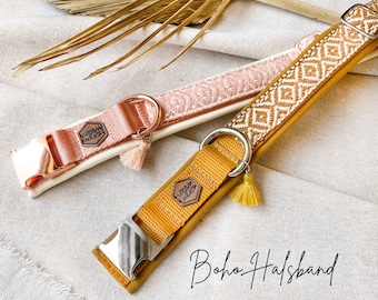 Boho collar with woven ribbon - Dog - Dog collar - Padded - Dog accessories - Collar - Collar - Dog