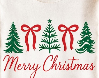 Preppy Christmas Tree Svg, Merry Christmas Tree svg, Christmas Coquette svg, Merry Christmas svg, Trendy Christmas svg, Christmas Shirt svg