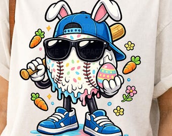 Easter Baseball PNG, Baseball Season png, Bunny Baseball Design, Cute Sports Easter png, Kids Easter Baseball png, Digital Download